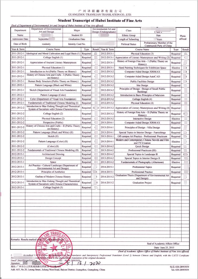 成绩单英文翻译图片